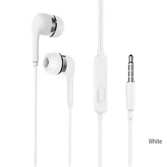 Wired earphones wired headphones 3.5mm Hands Free earphones with Mic For iphone samsung Huawei white