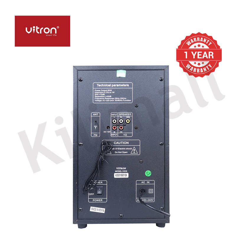 Vitron 3.1CH HIFI X-BASS Multimedia Home Theater System with Remote Control Bluetooth Subwoofer AC/DC Speaker System Home Audio System Woofer BT/USB/SD/FM 10000W V636