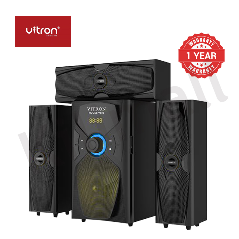 Vitron 3.1CH HIFI X-BASS Multimedia Home Theater System with Remote Control Bluetooth Subwoofer AC/DC Speaker System Home Audio System Woofer BT/USB/SD/FM 10000W V636