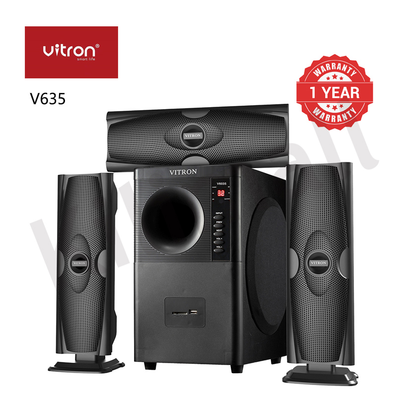 Vitron 3.1CH Multimedia X-Bass Speaker System Home Theatre System AC/DC Subwoofer Bluetooth Woofer USB/SD/FM Home Audio System with Remote Control V635