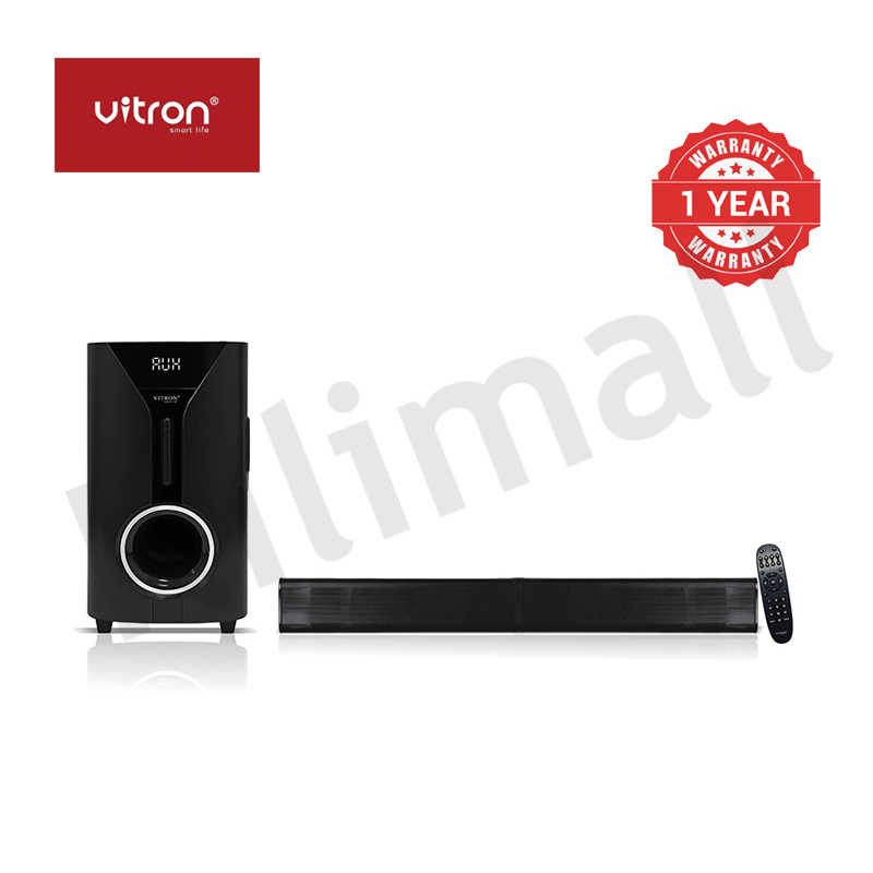 Vitron 2.1CH Multimedia Bluetooth Woofer Speaker System V527 Subwoofer Soundbar BT/USB/SD/FM Subwoofer Home Audilo System Soundbar with Remote Control 9000W V527