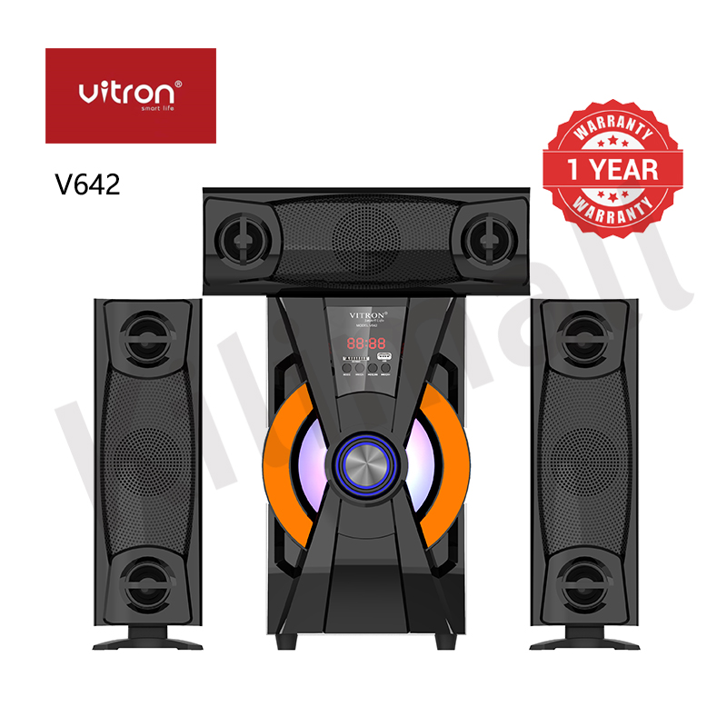 Vitron 3.1CH V642 X-Bass Home Theatre System with Remote Control Bluetooth Woofer Speaker System Subwoofer Home Audilo System USB SD MP3 FM Radio 10000W