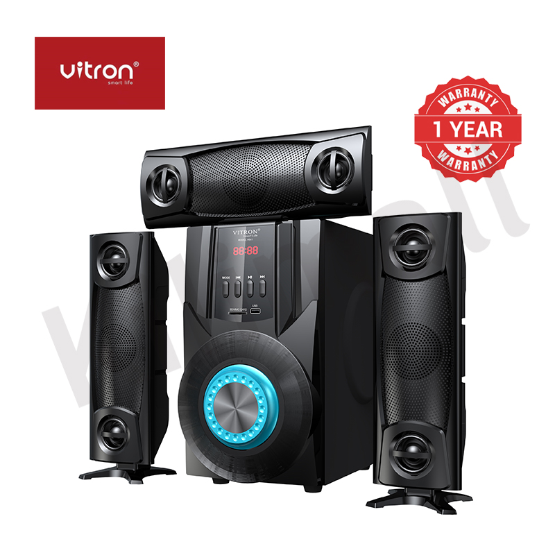 Vitron 3.1CH V641 X-Bass Home Theatre System with Remote Control BT Speaker System AC/DC Subwoofer Home Audilo System USB SD MP3 FM Radio 10000W