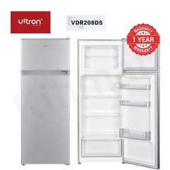 Vitron 206L Double Doors Fridge Energy Saving Freezer Household Applicances Refrigerator with LED Light VDR208DS Silver 208L