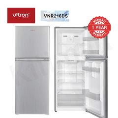 【New Arrival】Vitron 198L Double Doors Fridge Energy Saving Freezer Household Applicances Refrigerator with LED Light VDR216DS Silver 216L