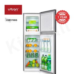 Vitron 166L Double Doors Fridge Energy Saving Freezer Household Applicances Refrigerator with LED Light VDR170DS Silver 170L