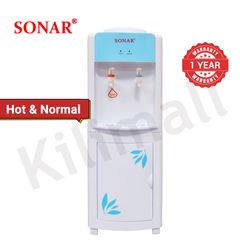 Sonar Hot and Normal Water Dispenser with Storage Cabinet 2 Faucets Household Applicance C7 White as picture
