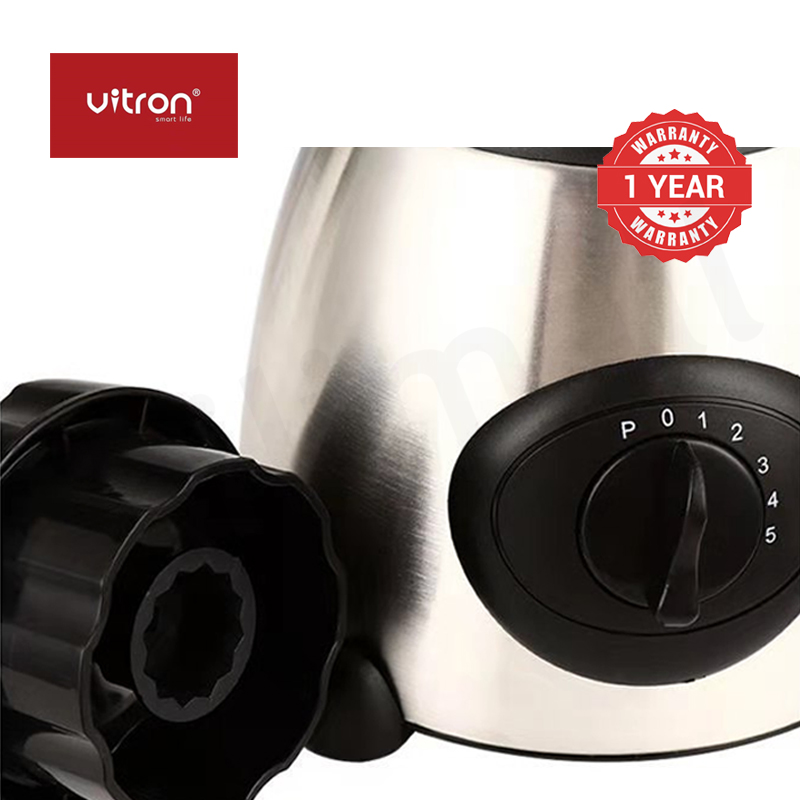 Vitron 1.5L Multifunctional 2 In 1 Blender VB-Y66 Powerful 4 Speed Motor Countertop Blender with Grinding Machine and Coffee Mill Fruit Juicer with 5 Cupjar and Super Sharp Stainless Steel Blades