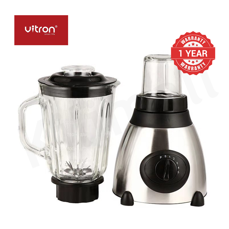 Vitron 1.5L Multifunctional 2 In 1 Blender VB-Y66 Powerful 4 Speed Motor Countertop Blender with Grinding Machine and Coffee Mill Fruit Juicer with 5 Cupjar and Super Sharp Stainless Steel Blades