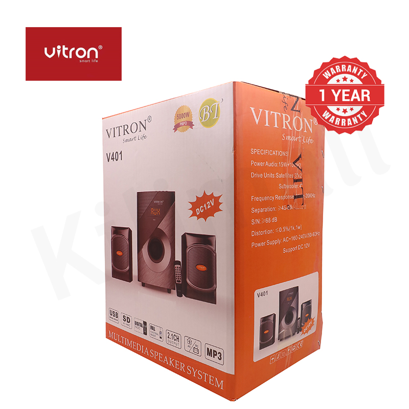 Vitron 2.1CH Multimedia Bluetooth Woofer Home Audio System Speaker System AC/DC Subwoofer 5000W with Remote Control V401