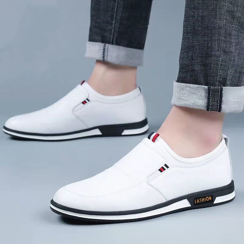 Casual leather shoes men's fall/winter models fall 2021 new models men's shoes fashion trend soft bottom flat shoes men's pedal