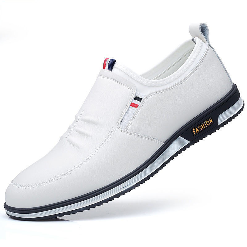 Casual leather shoes men's fall/winter models fall 2021 new models men's shoes fashion trend soft bottom flat shoes men's pedal
