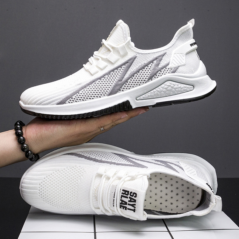 Men's shoes summer and autumn 2020 new sports shoes men's trend fly woven men's casual shoes mesh running shoes men