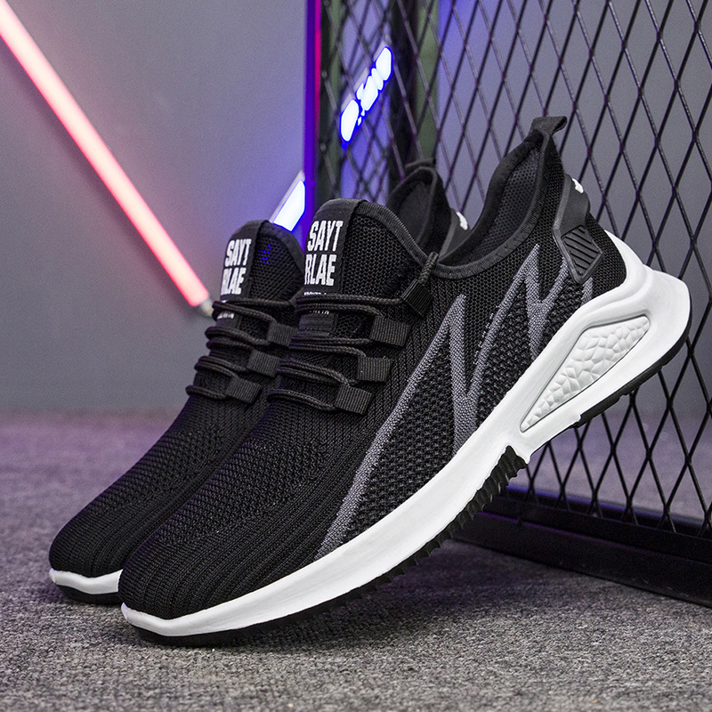 Men's shoes summer and autumn 2020 new sports shoes men's trend fly woven men's casual shoes mesh running shoes men