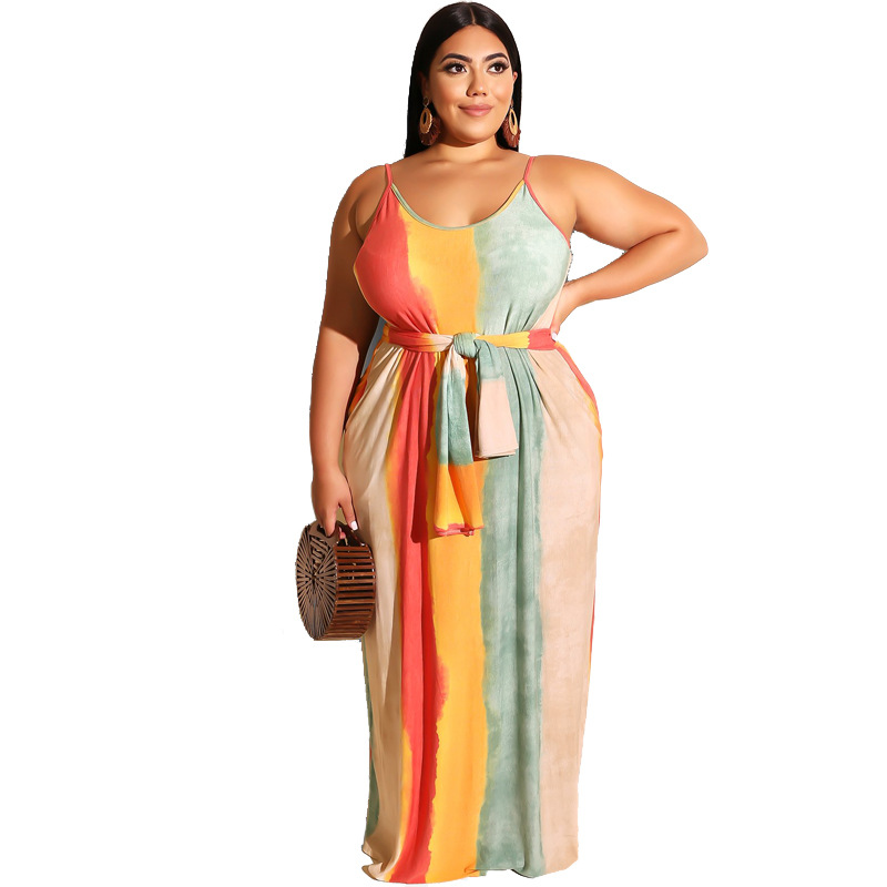 ladies dresses ladies dress dresses for women Dresses Women's Clothes New large size women's stripe loose belt belt belt dress Europe and the United States