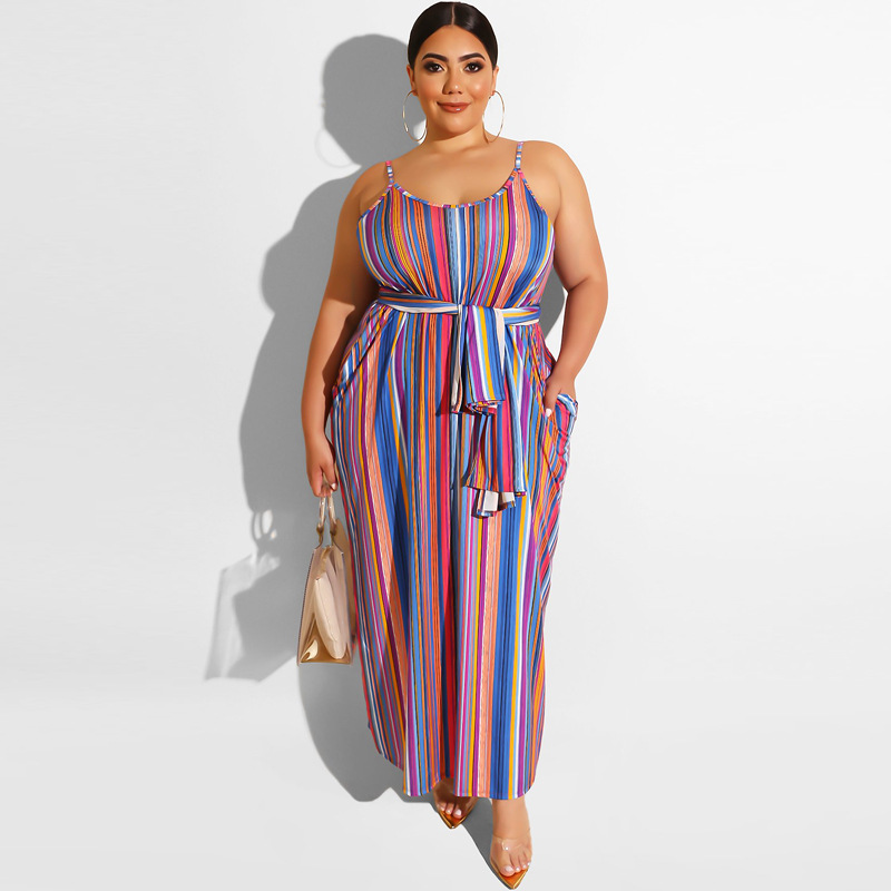 ladies dresses ladies dress dresses for women Dresses Women's Clothes New large size women's stripe loose belt belt belt dress Europe and the United States