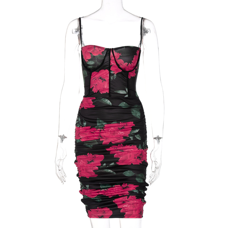 ladies dresses ladies dress dresses for women  Dresses Women's Clothes European and American popular new gauze printing halter dress