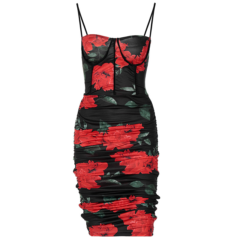 ladies dresses ladies dress dresses for women  Dresses Women's Clothes European and American popular new gauze printing halter dress