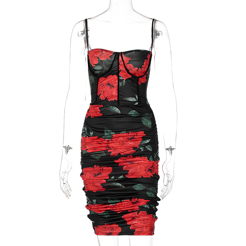 ladies dresses ladies dress dresses for women  Dresses Women's Clothes European and American popular new gauze printing halter dress