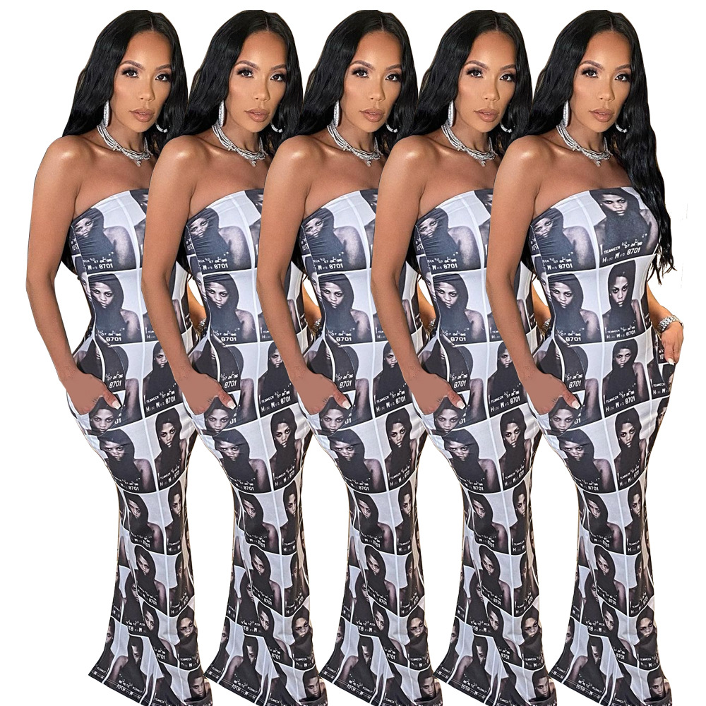 ladies dresses ladies dress dresses for women Dresses Women's Clothes New European and American women's fashion sexy print dress with breasts