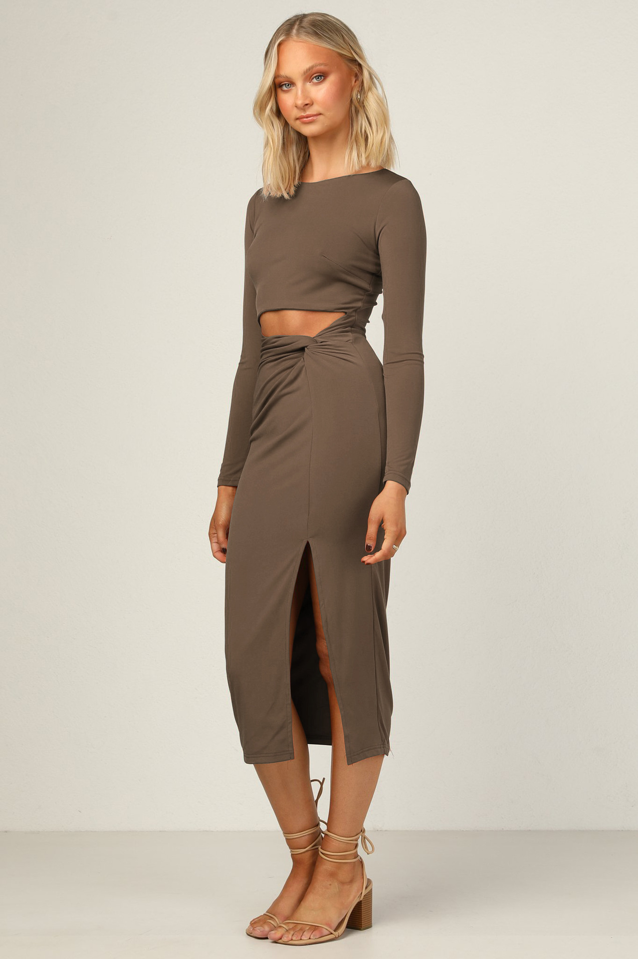 ladies dresses ladies dress dresses for women Dresses Women Clothes New tight kink slit long sleeve hollowed-out women's dress slim slim sexy skirt with buttocks