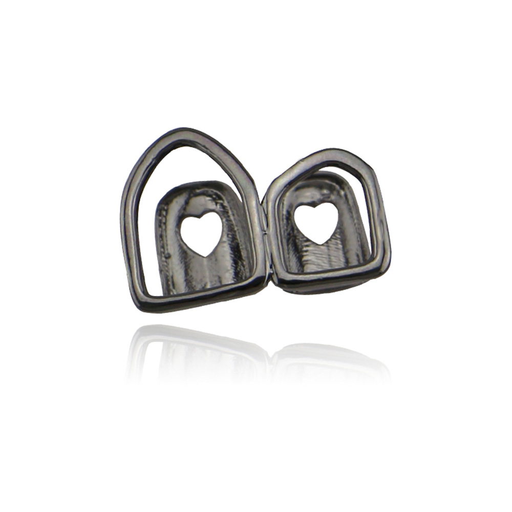 Hip Hop Gold Teeth Grillz Hollow Open Double Silver  Tooth Caps Fake Grills for Teeth