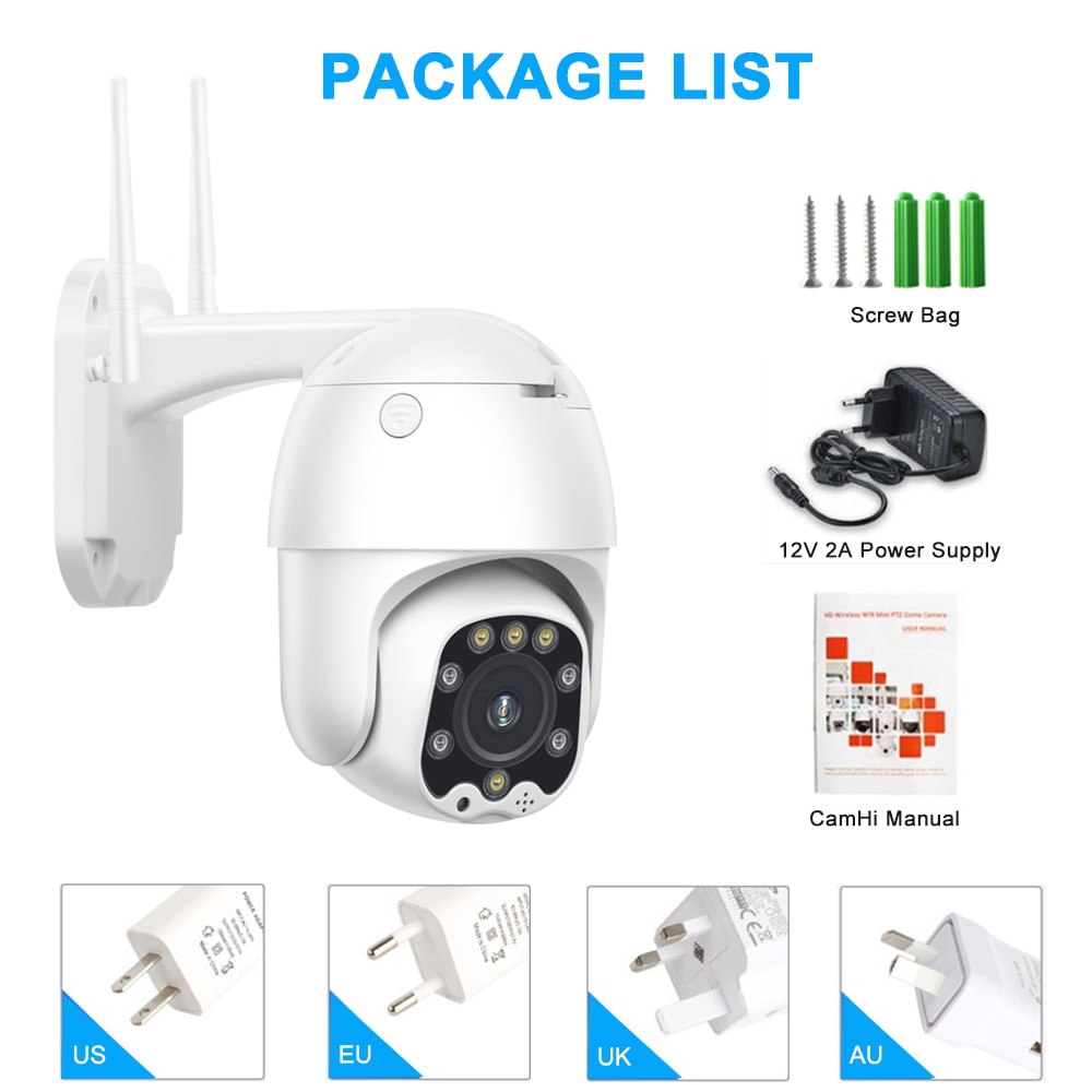 5X Zoom Outdoor HD WiFi Mini Speed Dome IP Camera Color Night Vision