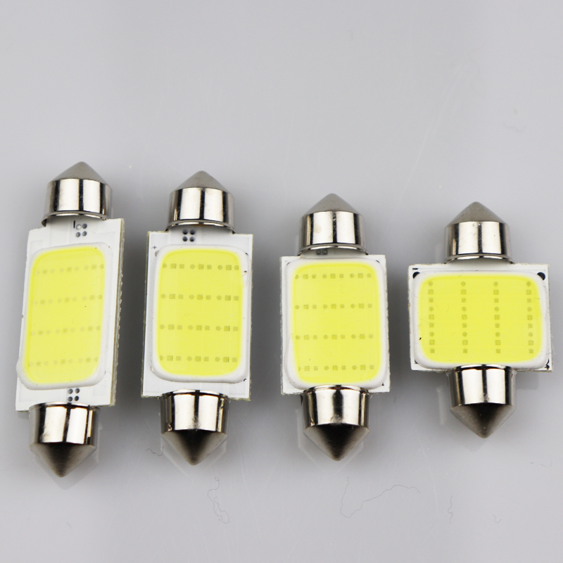4pcs/lot 31mm 36mm 39mm 41mm Car COB 1.5W DC12V Interior Car LED Bulbs Lamp Interior Dome Lights