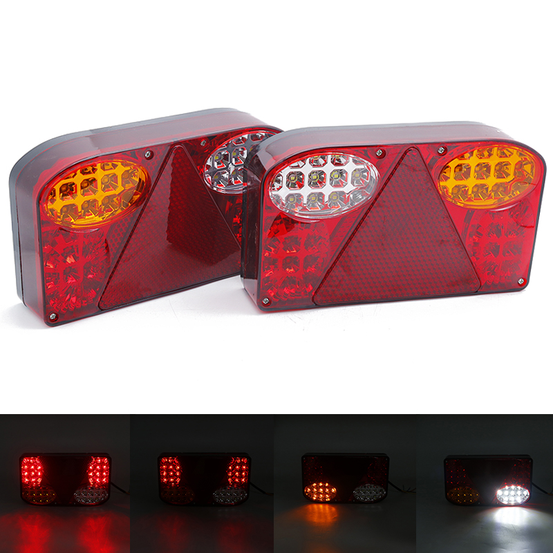 2 LED Car Truck Tail Light Taillight Rear Brake Light Signal Lamps Indicator for Van Lorry Trailer