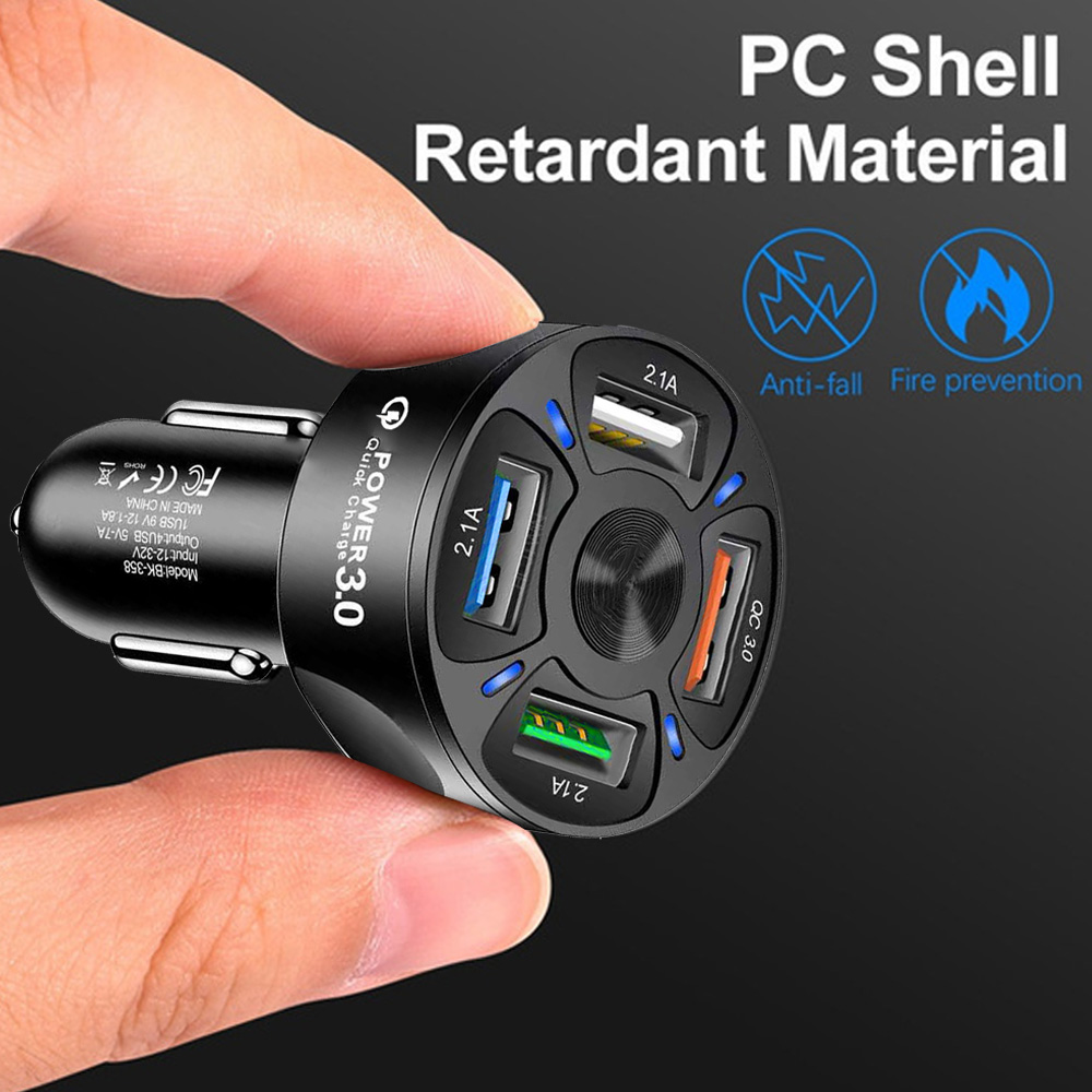 4 Ports USB Car Charge 48W Quick 7A Mini Fast Charging