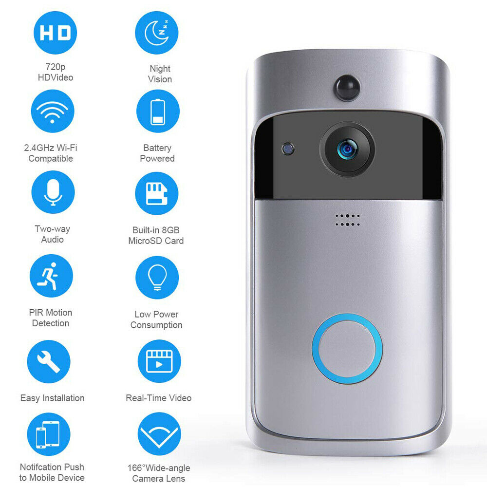 Smart Doorbell Camera Wifi Wireless Call Intercom Video-Eye for Apartments Door Bell Ring for Phone