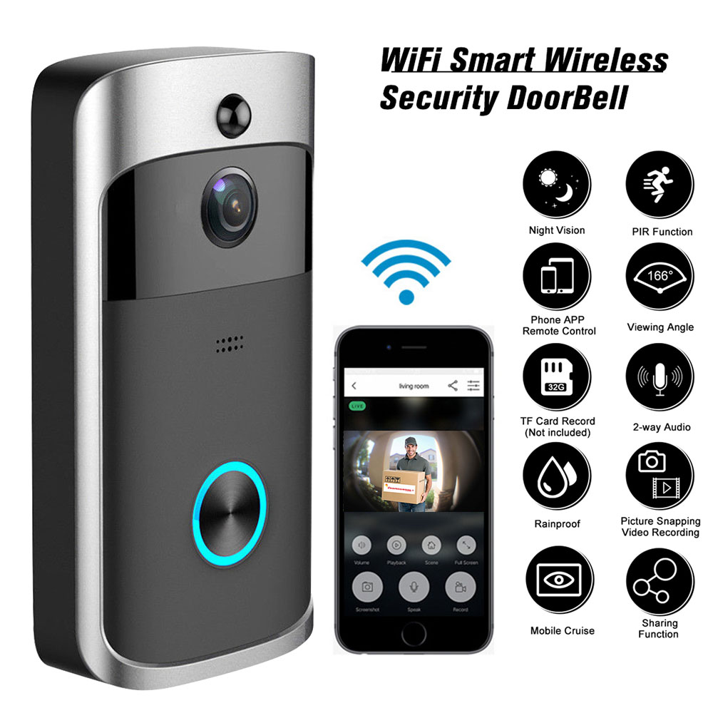 Smart Doorbell Camera Wifi Wireless Call Intercom Video-Eye for Apartments Door Bell Ring for Phone