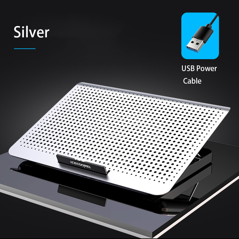 Gaming Laptop Cooler Silent Fan Metal Laptop Cooling StandPortable Adjustable Notebook Stand