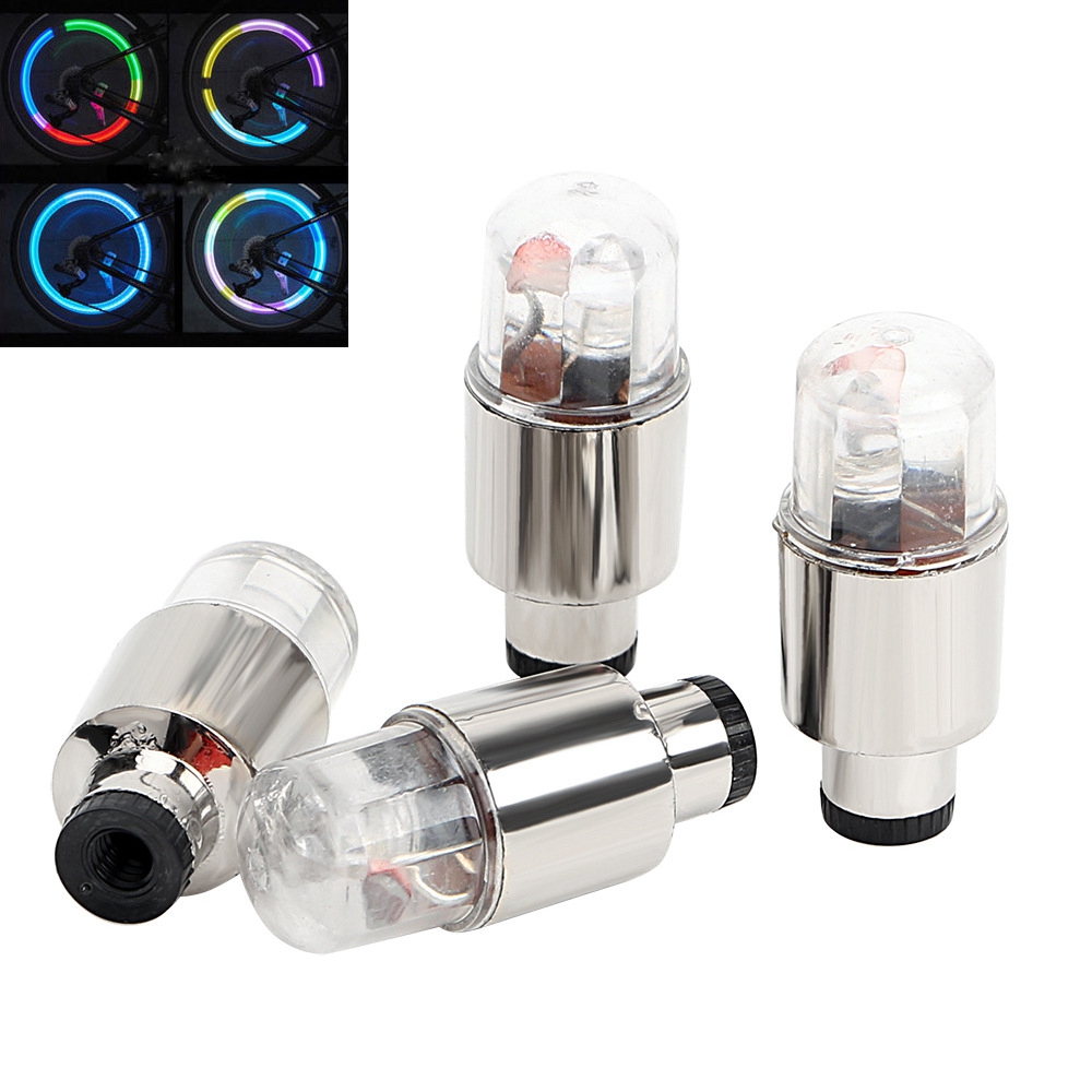 4PCS Bicycle Wheel Lights Tire Valve Cap Light Lamp Bulb Decoration Car Bike Motorcycle LED