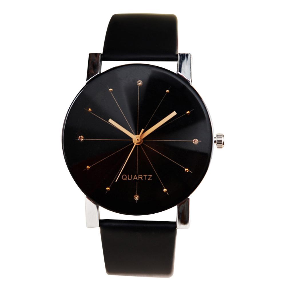 Elegant Quartz Wristwatches Leather Belt couple watch Women Watches Simple Men's Analog Clocks