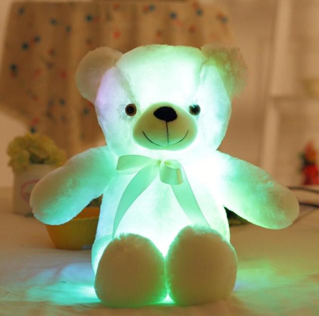 30CM Luminous Plush Toys Light Up LED Colorful Glowing Teddy Bear Stuffed Christmas Gift Children