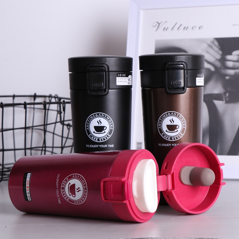 380ml Double Stainless Steel 304 Coffee Mug Leak-Proof Thermos Mug Travel Thermal Cup For Gifts