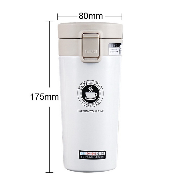 380ml Double Stainless Steel 304 Coffee Mug Leak-Proof Thermos Mug Travel Thermal Cup For Gifts