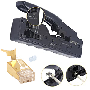 RJ45 CAT7 Shielded Modular Plug Connector 50μ - Cat 7 FTP 8P8C RJ 45 Cable Crimp Wire Hole 1.5mm