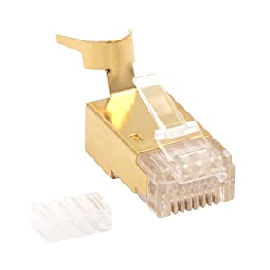 RJ45 CAT7 Shielded Modular Plug Connector 50μ - Cat 7 FTP 8P8C RJ 45 Cable Crimp Wire Hole 1.5mm