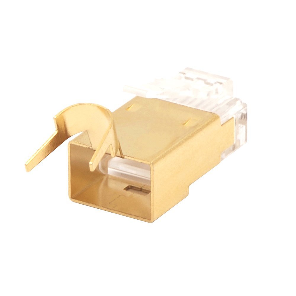 RJ45 CAT7 Shielded Modular Plug Connector 50μ - Cat 7 FTP 8P8C RJ 45 Cable Crimp Wire Hole 1.5mm