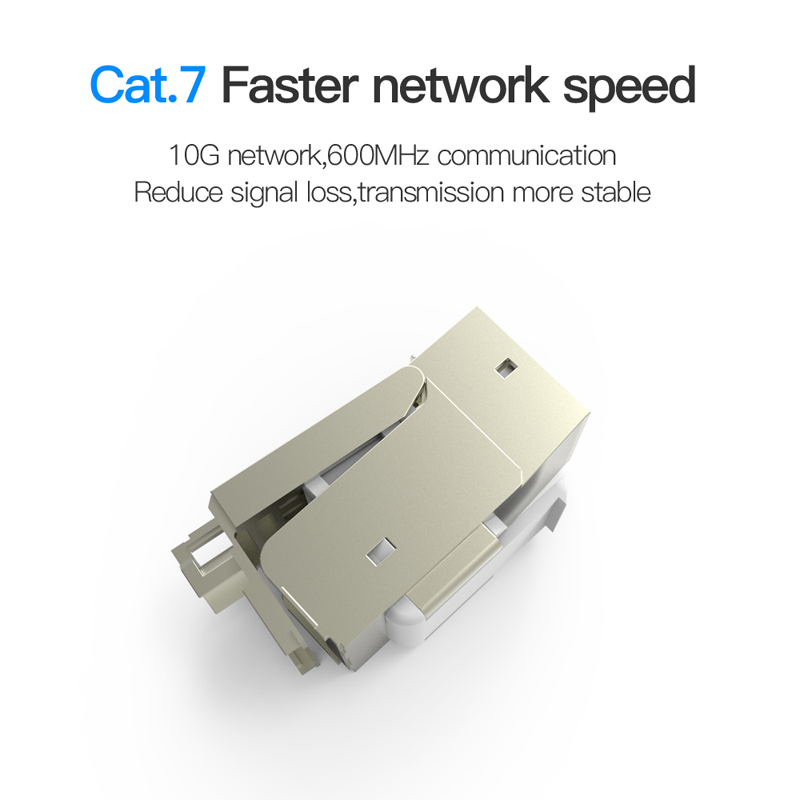 Ethernet Connector Modular Ethernet Cable Head Plug Gold-plated RJ45 Cat 7 Shield Network Connector for Lan Cable
