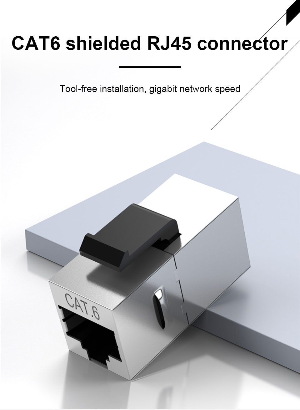 Network Straight Through RJ45 Module Cable Adapter Socket Coupler CAT6 Ethernet Keystone Jack Toolless Network Modules Connector