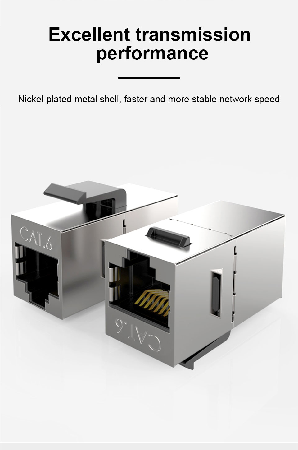 Network Straight Through RJ45 Module Cable Adapter Socket Coupler CAT6 Ethernet Keystone Jack Toolless Network Modules Connector