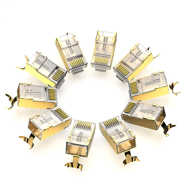 Cat8 RJ45 Connector 8P8C Modular Ethernet Cable Cat 8 FTP Head Plug Gold Plated RJ45 Crimp Network Connerctor Cat8