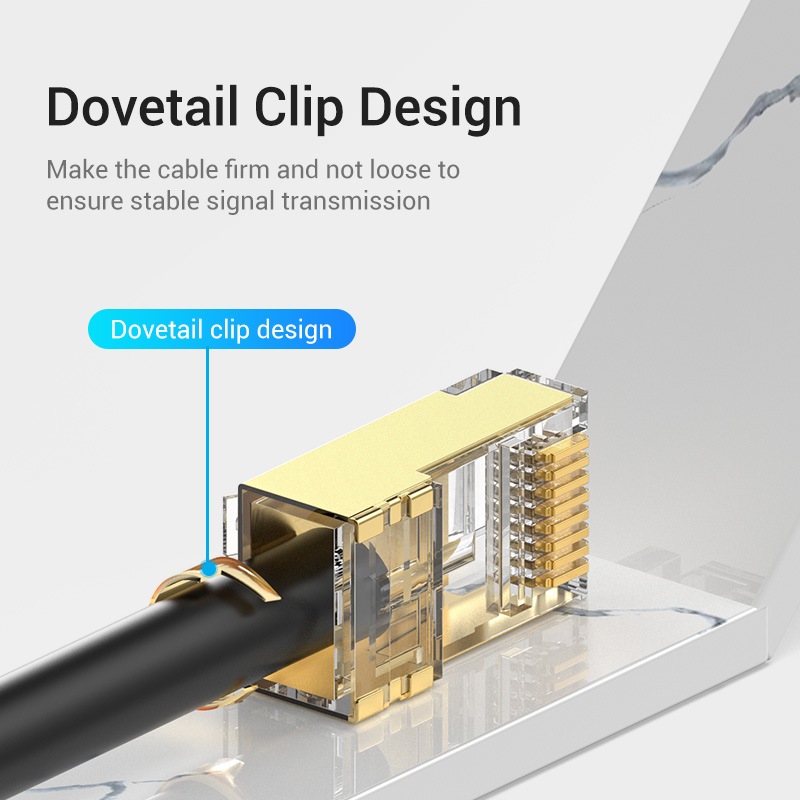 Cat8 RJ45 Connector 8P8C Modular Ethernet Cable Cat 8 FTP Head Plug Gold Plated RJ45 Crimp Network Connerctor Cat8