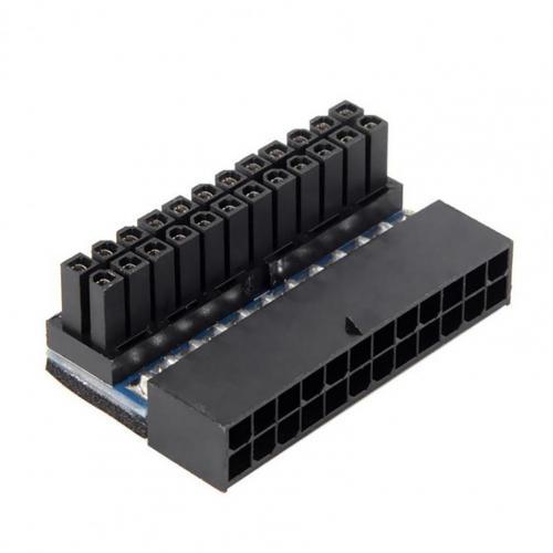90 Degree 24 Pin Motherboard Connector Black Motherboard Power Connector Wear-resistant