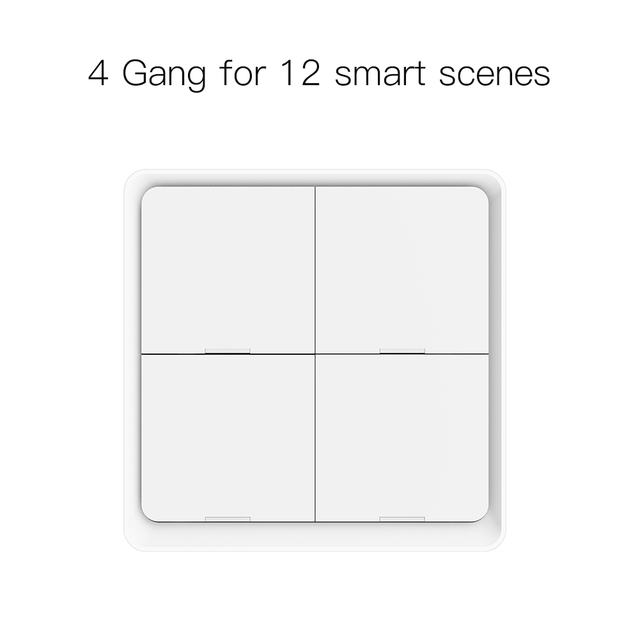 4 Gang Tuya ZigBee Wireless 12 Scene Switch Push Button Controller By battery 2MQTT Setup Automation Scenario for Tuya Devices