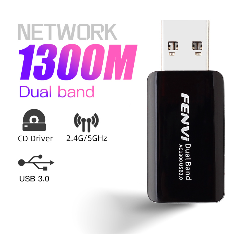1300M WiFi Adapter 2.4G 5Ghz Network Wlan Card PC Wifi Dongle Dual Band 802.11n/g/b/ac Mini Wireless Receiver Laptop