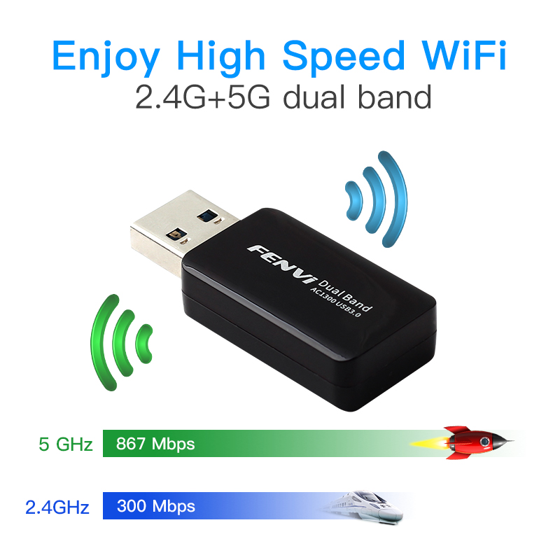1300M WiFi Adapter 2.4G 5Ghz Network Wlan Card PC Wifi Dongle Dual Band 802.11n/g/b/ac Mini Wireless Receiver Laptop